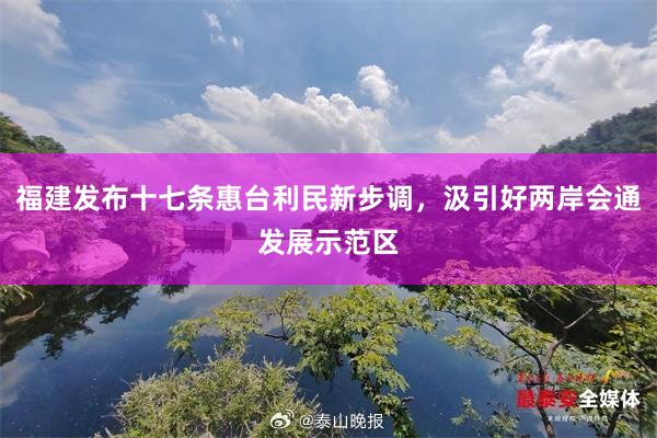 福建发布十七条惠台利民新步调，汲引好两岸会通发展示范区